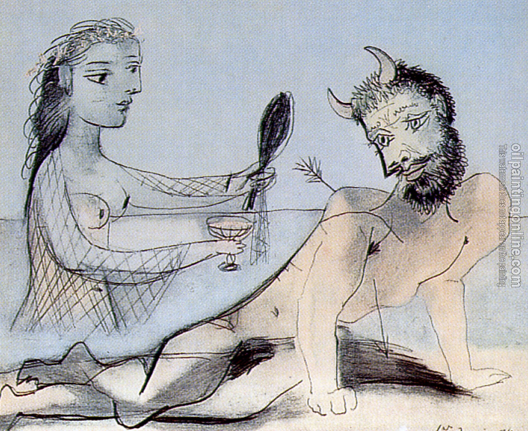 Picasso, Pablo - wounded faun and woman